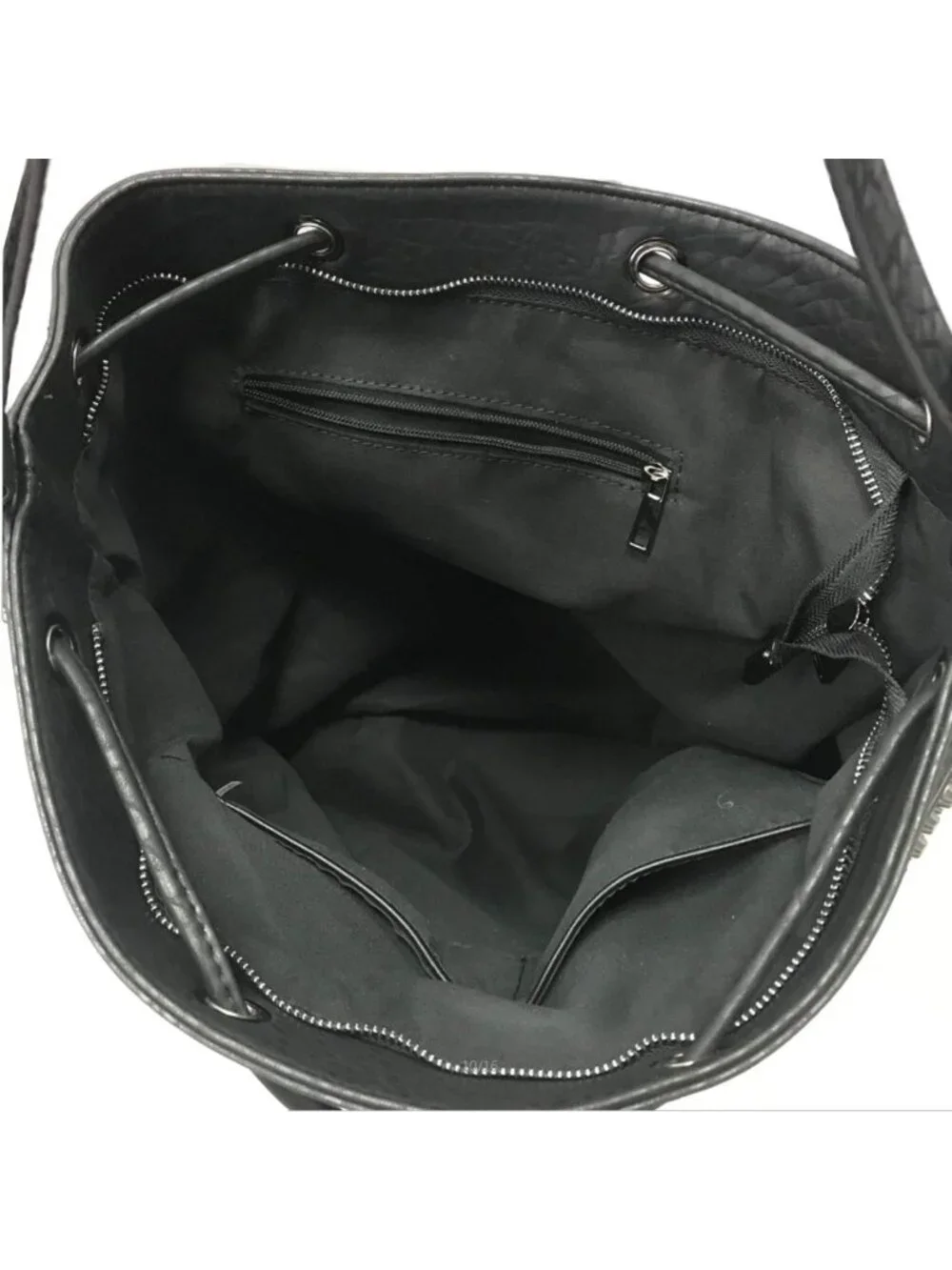 Oversized Studded Bucket Bag for Women - Vegan Leather, 3-Way Backpack, Punk